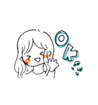 手書きほっぺた女の子たち（個別スタンプ：16）