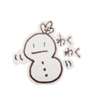 無表情雪だるまパリコ（個別スタンプ：3）