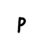 シンプルアルファベット小文字o〜z（個別スタンプ：2）