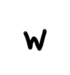 シンプルアルファベット小文字o〜z（個別スタンプ：9）