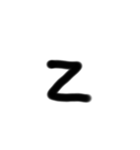 シンプルアルファベット小文字o〜z（個別スタンプ：12）