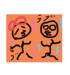 モジ子とモジ男のらぶらぶ生活（個別スタンプ：2）