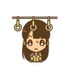左利き女子のかわいい仕草と表情（個別スタンプ：2）