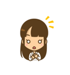 左利き女子のかわいい仕草と表情（個別スタンプ：3）