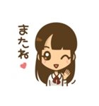 左利き女子のかわいい仕草と表情（個別スタンプ：4）