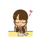 左利き女子のかわいい仕草と表情（個別スタンプ：5）