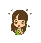 左利き女子のかわいい仕草と表情（個別スタンプ：7）