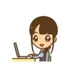 左利き女子のかわいい仕草と表情（個別スタンプ：9）