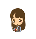 左利き女子のかわいい仕草と表情（個別スタンプ：11）