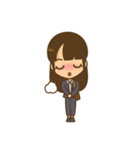 左利き女子のかわいい仕草と表情（個別スタンプ：14）