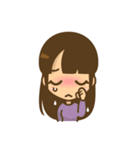 左利き女子のかわいい仕草と表情（個別スタンプ：15）