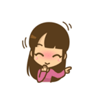 左利き女子のかわいい仕草と表情（個別スタンプ：16）