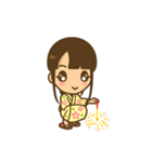 左利き女子のかわいい仕草と表情（個別スタンプ：18）