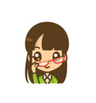 左利き女子のかわいい仕草と表情（個別スタンプ：21）