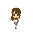 左利き女子のかわいい仕草と表情（個別スタンプ：27）
