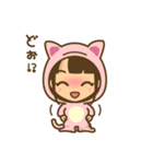 左利き女子のかわいい仕草と表情（個別スタンプ：32）