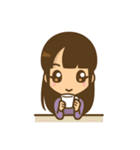 左利き女子のかわいい仕草と表情（個別スタンプ：33）