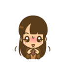 左利き女子のかわいい仕草と表情（個別スタンプ：35）