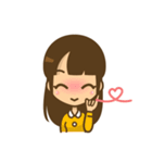 左利き女子のかわいい仕草と表情（個別スタンプ：37）