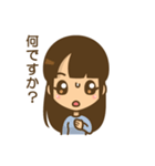 左利き女子のかわいい仕草と表情（個別スタンプ：38）