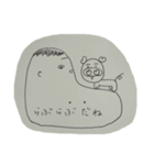 あごの長いカップルがあごに何か乗せている（個別スタンプ：2）