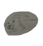 あごの長いカップルがあごに何か乗せている（個別スタンプ：19）