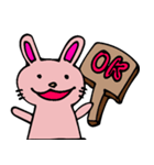ぼーっとしたピンクうさぎ（個別スタンプ：8）
