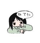 黒い服の女の子スタンプ（個別スタンプ：3）