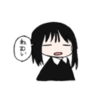 黒い服の女の子スタンプ（個別スタンプ：4）