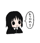 黒い服の女の子スタンプ（個別スタンプ：7）