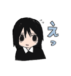 黒い服の女の子スタンプ（個別スタンプ：9）