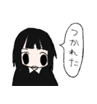 黒い服の女の子スタンプ（個別スタンプ：12）