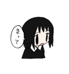 黒い服の女の子スタンプ（個別スタンプ：19）