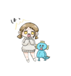 魚人と愉快な女の子（個別スタンプ：1）
