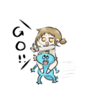 魚人と愉快な女の子（個別スタンプ：15）