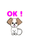 大きい耳の犬で必要最低限のスタンプ（個別スタンプ：1）