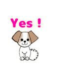 大きい耳の犬で必要最低限のスタンプ（個別スタンプ：3）
