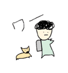 もじゃ君VSいぬ（個別スタンプ：4）