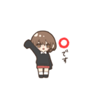 女の子とときどき猫（個別スタンプ：1）