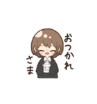 女の子とときどき猫（個別スタンプ：14）