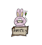 桃色兎さん（個別スタンプ：40）