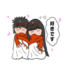おばけ巫女の結びちゃん 気になるあの人へ（個別スタンプ：1）