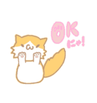 長毛にゃんこ/レッドタビー＆ホワイト（個別スタンプ：1）
