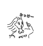 【毎日使える】強風に遭遇してる女の子達（個別スタンプ：14）