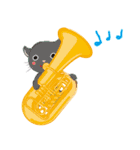 ゆるい猫と楽器（個別スタンプ：4）
