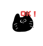 ゆる〜い黒猫のお顔スタンプ（個別スタンプ：3）