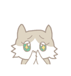 長毛にゃんこ/ブラウン（個別スタンプ：9）
