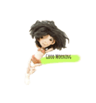 彼女とくま（個別スタンプ：1）