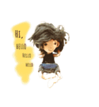 彼女とくま（個別スタンプ：5）