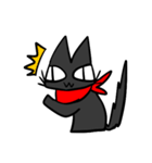 目つきの悪い黒猫（個別スタンプ：4）